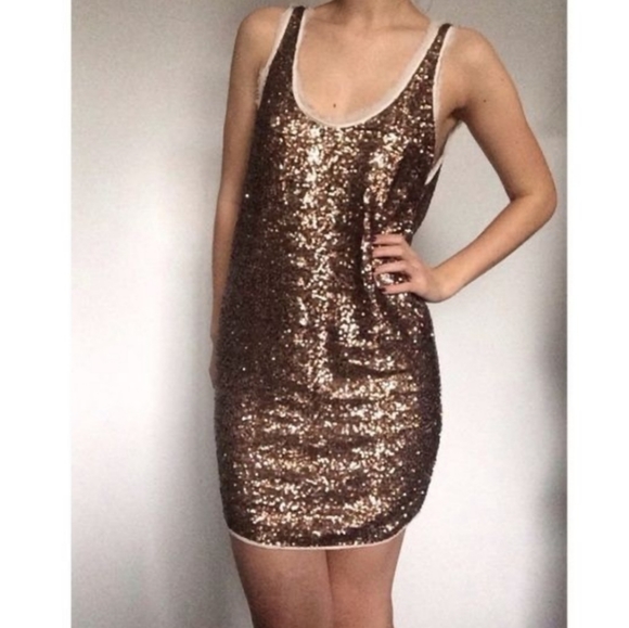 Wilfred Aritzia Sequin Tank Party Mini Dress Med